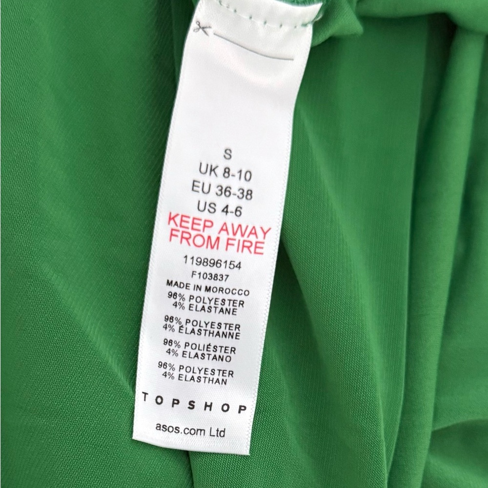 Topshop NWT Green Long Sleeve Twist-Front Cutout Mini Dress - Picture 8 of 8